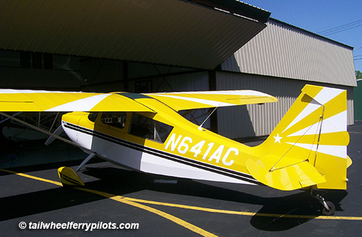 American Champion, Citabria 7GCAA, N641AC at the Princeton Airport, Princeton, New Jersey, before ferry flight AHLC3859